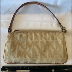 Michael Kors tan wristlet